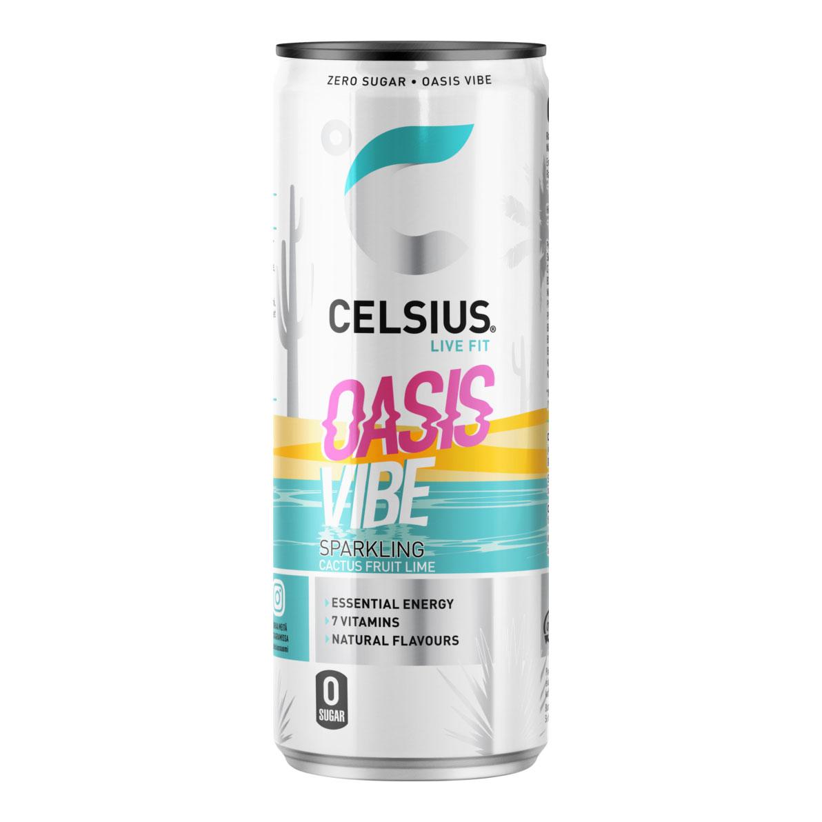 Celsius Oasis Vibe energy drink with caffeine (355ml) ‣ Fitshop